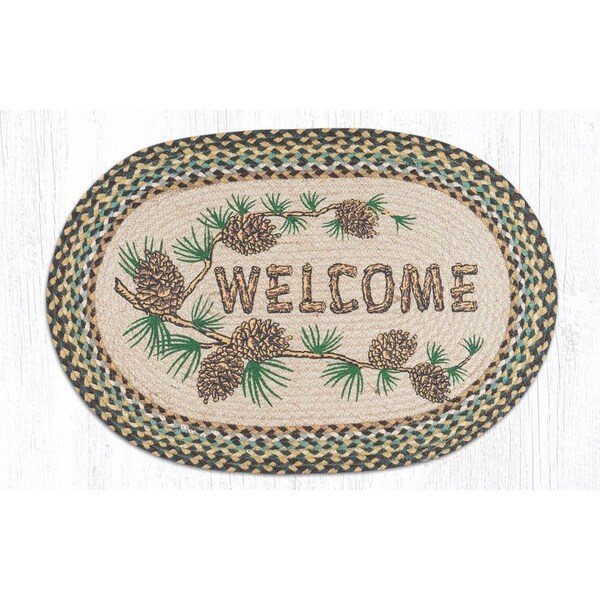 Palacedesigns Jute Oval Welcome Patch 20 x 30 in. PA3370547 - main